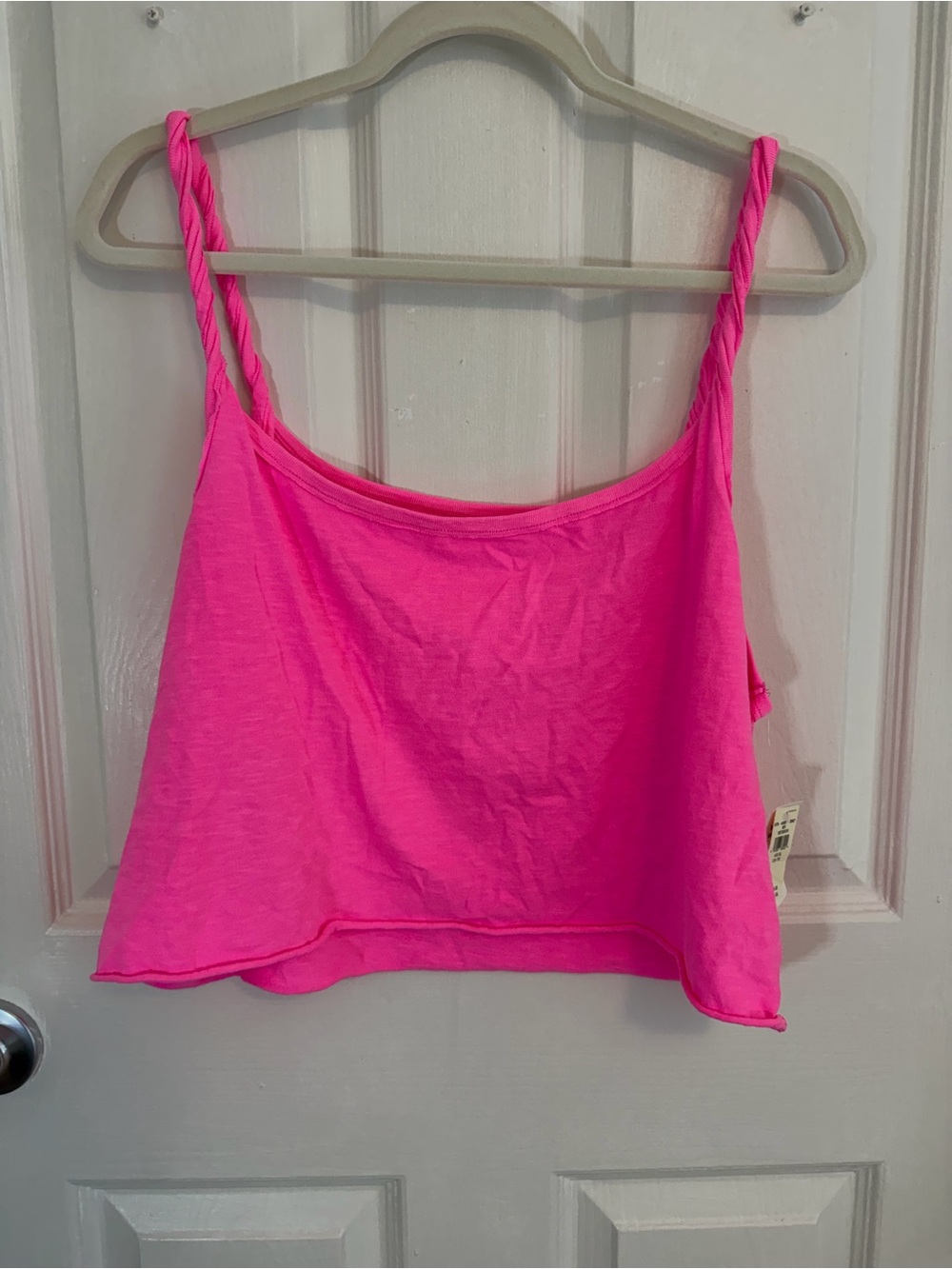 NWT aerie Neon Pink Cropped Camisole with Twisted Straps